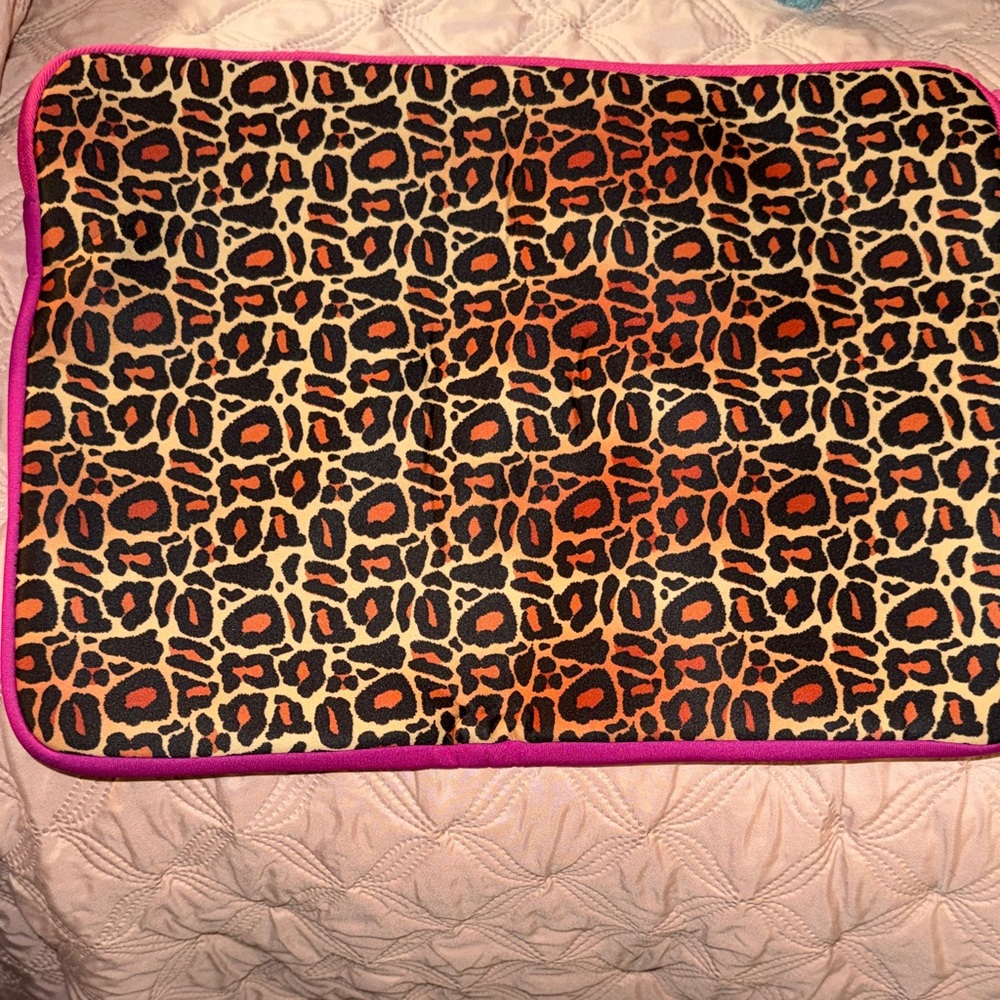 Macbeth Collection by Margaret Josephs Animal Print computer case with Pink Edge